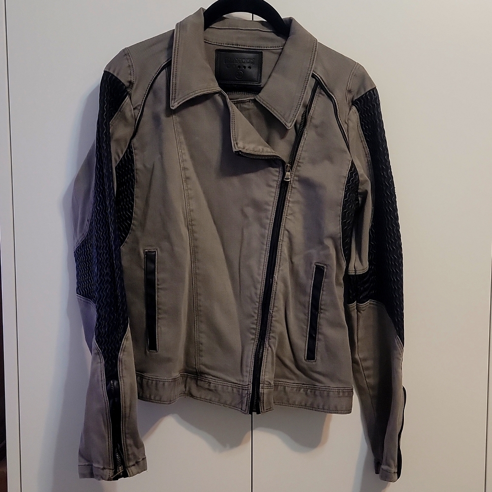 Blank NYC Like New Moto Jacket with Leather  Details